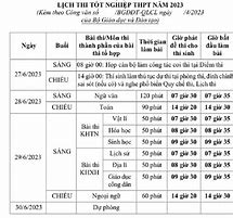 Lịch Thi Nghề Thpt 2023 Tphcm Excel